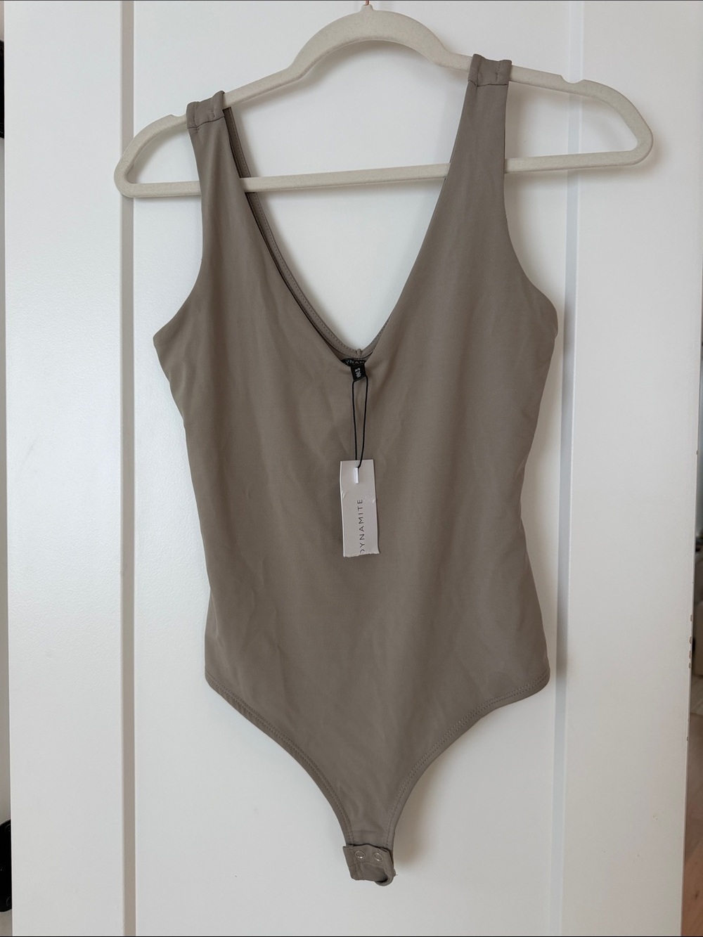 Dynamite Taupe V-Neck Bodysuit